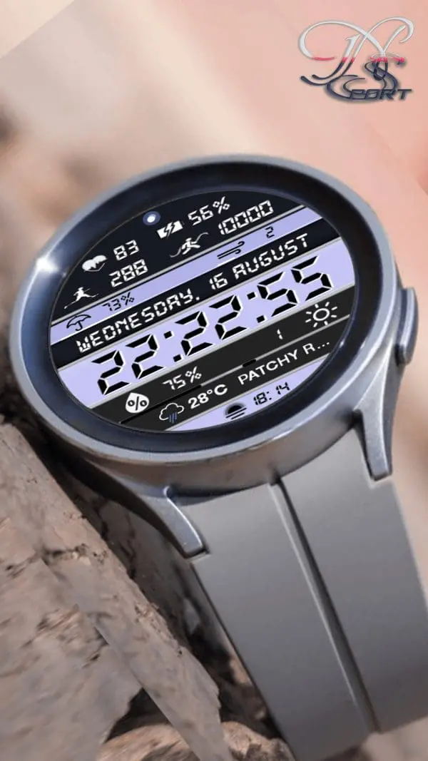 [N-Sport647]Clear Digital N-Sport Watch Face Samsung - N-Sport Watch Face