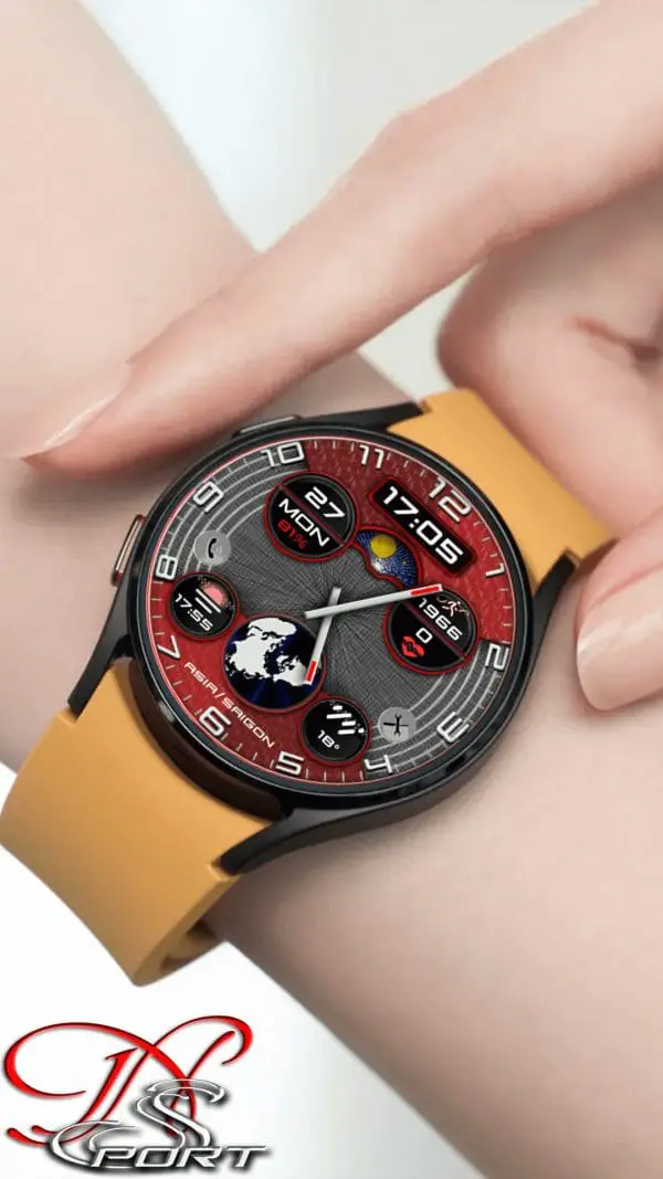 Galaxywatch4 3 Copy 5 [N-Sport370] Hybird Red Samsung N-Sport Watch Face N-Sport Watch Face