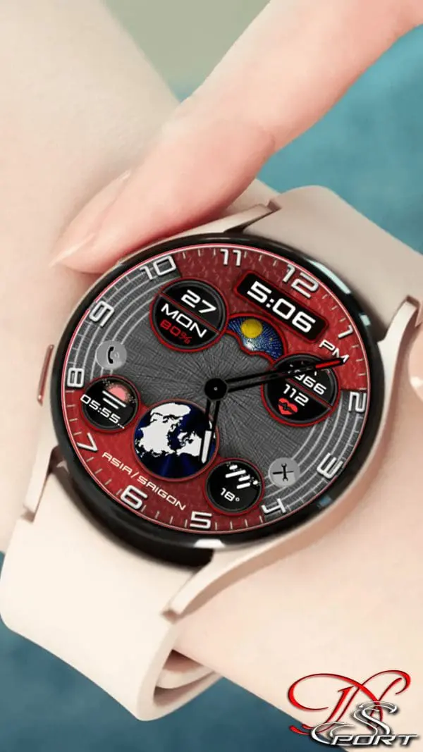 Galaxywatch4 5 Copy 13 [N-Sport370] Hybird Red Samsung N-Sport Watch Face N-Sport Watch Face