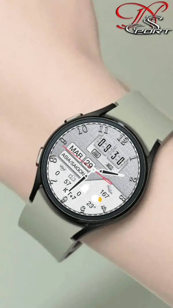 [N-Sport301] Black White Samsung N-Sport Watch Face - N-Sport Watch Face