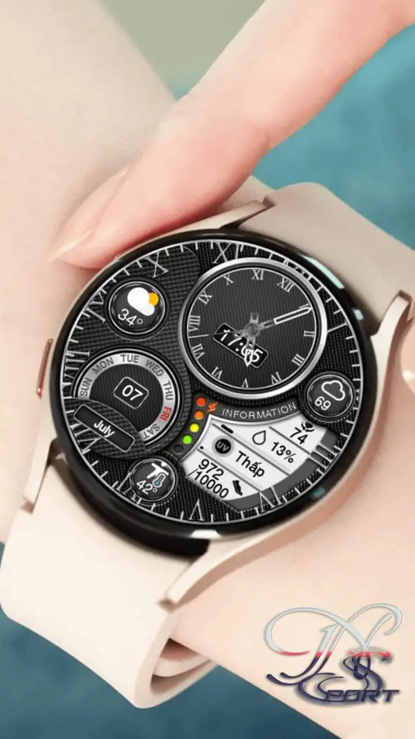[N-Sport637] Black&Amp;Color Samsung N-Sport Watch Face N-Sport Watch Face