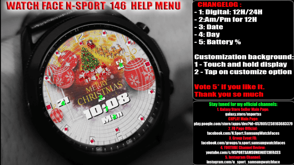 [N-Sport380] Merry Christmas N-Sport Watch Face - N-Sport Watch Face