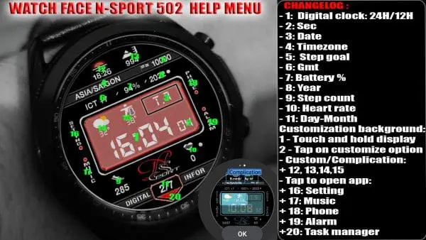[N-Sport502]Digital N-Sport Watch Face - N-Sport Watch Face