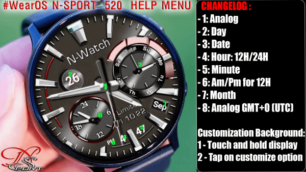 [N-Sport520] Analog N-Sport Watch Face Samsung - N-Sport Watch Face