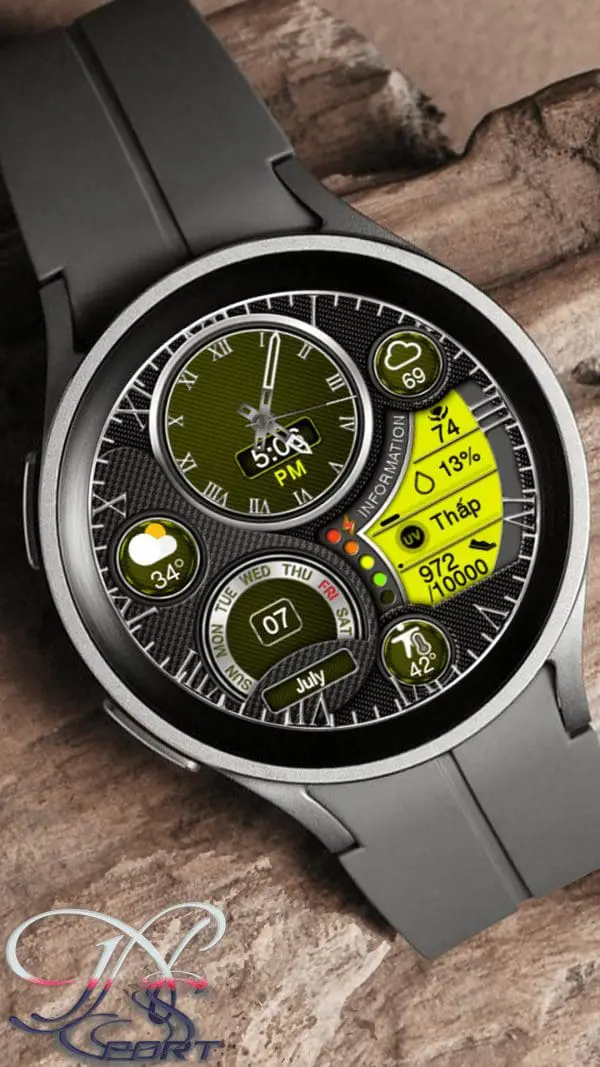 [N-Sport637] Black&Color Samsung N-Sport Watch Face - N-Sport Watch Face