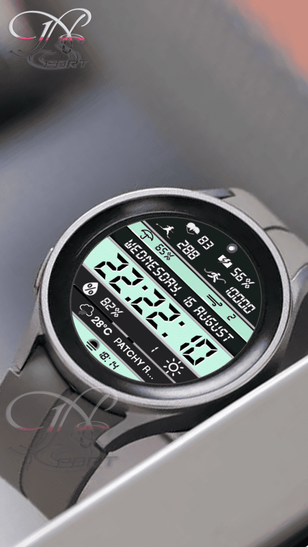 [N-Sport647]Clear Digital N-Sport Watch Face Samsung - N-Sport Watch Face