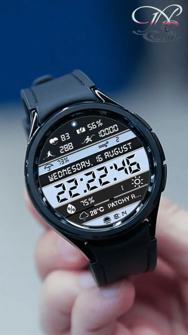 [N-Sport647]Clear Digital N-Sport Watch Face Samsung - N-Sport Watch Face