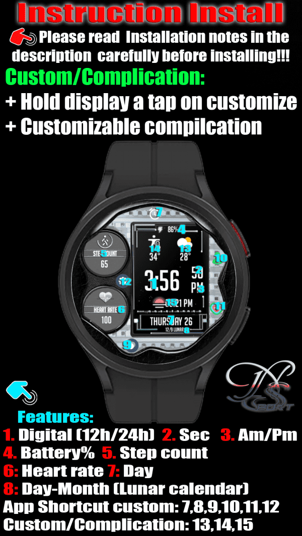 N-Sport665 Digital N-Sport Watch Face - N-Sport Watch Face