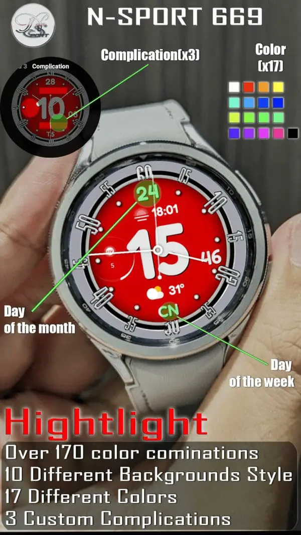 N-Sport699 Colors Hybird – N-Sport Watch Face - N-Sport Watch Face