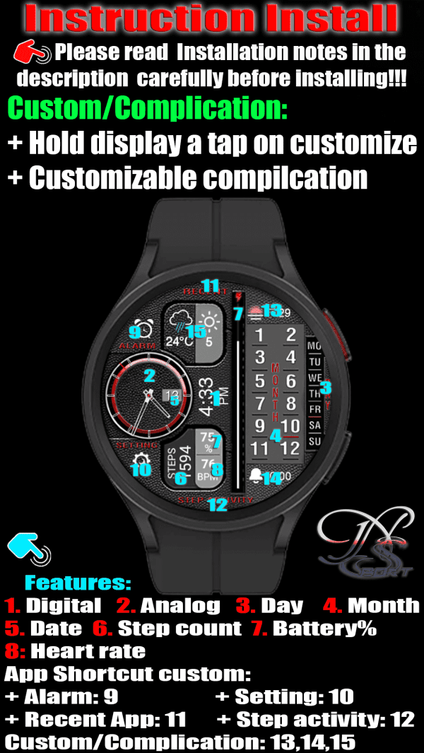 N-Sport 664 Analog Digital New Release N-Sport Watch Face - N-Sport Watch Face