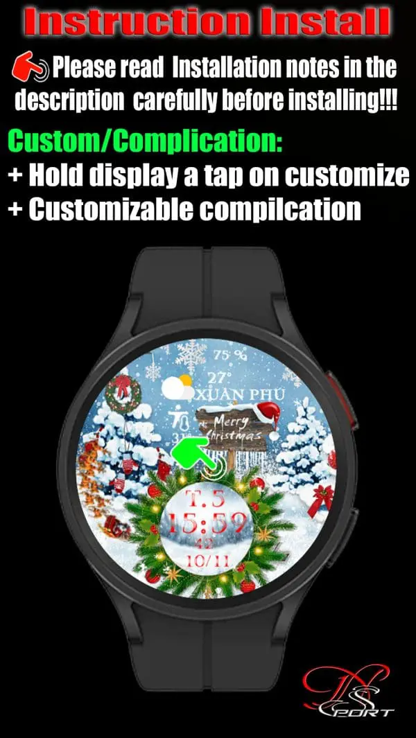 [N-Sport560]Merry Christmas Samsung N-Sport Watch Face - N-Sport Watch Face