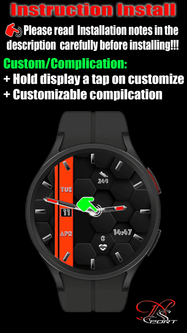Help Intruction No App Shortcut Copy [N-Sport616] Haft Color Samsung N-Sport Watch Face N-Sport Watch Face