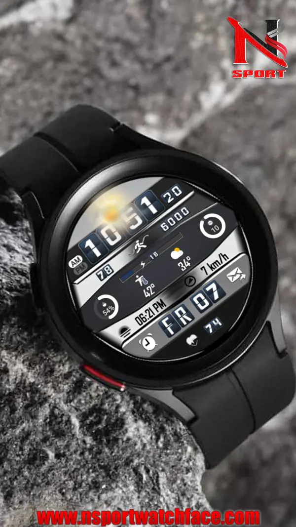 N-Sport684 Flip Digital Weather N-Sport Watch Face [Wearos] - N-Sport Watch Face