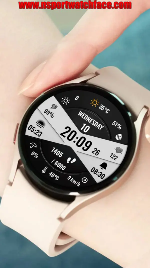 Galaxywatch4 5 Copy 1 N-Sport702 B&Amp;W Digital Watch Face-Samsung Galaxy Watch Ultra/7/6/5/4 Classic N-Sport Watch Face