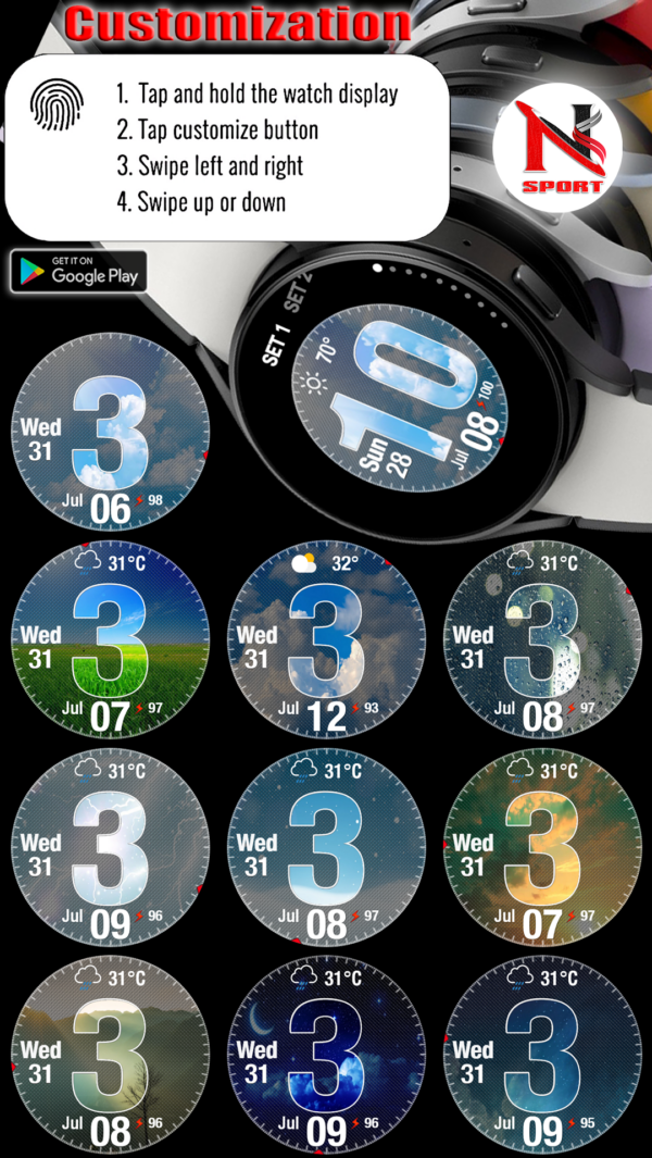 1 Copy 2 N-Sport628 Big Digital Face N-Sport Watch Face N-Sport Watch Face