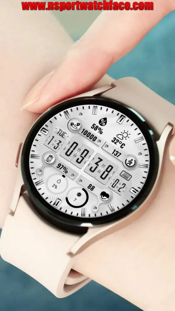 Galaxywatch4 5 Copy 2 [N-Sport146] White Sport N-Sport Watch Face N-Sport Watch Face