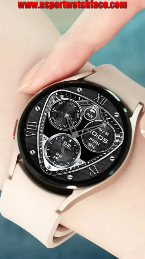 Galaxywatch4 5 Copy [N-Sport606]Black White Samsung N-Sport Watch Face N-Sport Watch Face