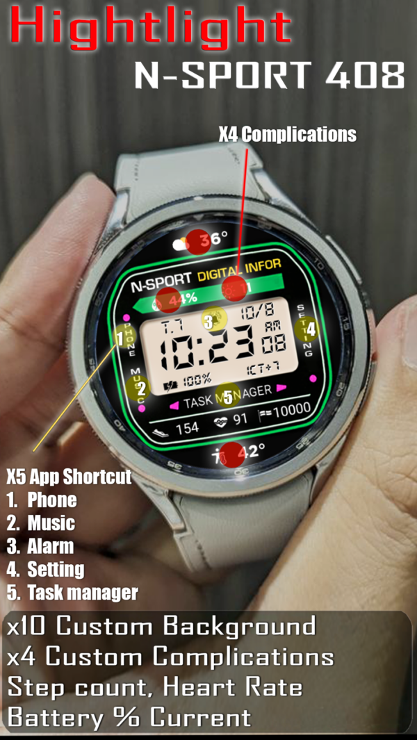 Feature Not Color Copy 2 [N-Sport408] Digital Information Classic N-Sport Watch Face N-Sport Watch Face