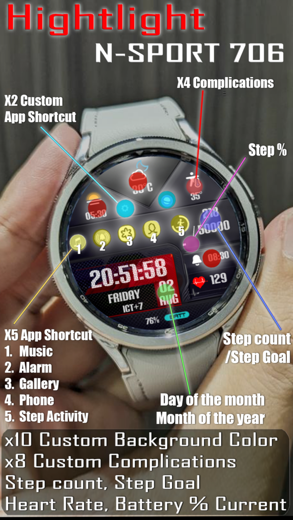 N-Sport706 Dial App Watch Face - N-Sport Watch Face