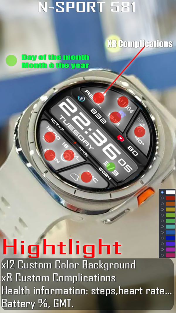 Feature Not Colouuuuur Copy 2 4 N-Sport581 Color Digital Watch N-Sport Watch Face N-Sport Watch Face