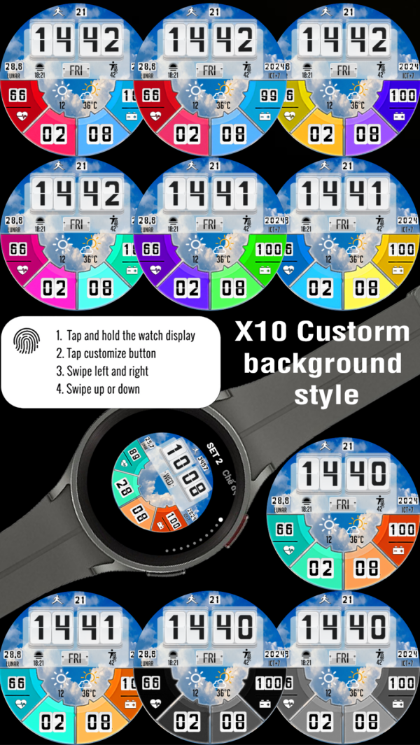 X10 Cusstom Copy 10 N-Sport513 Digital Weather - N-Sport Watch Face N-Sport Watch Face