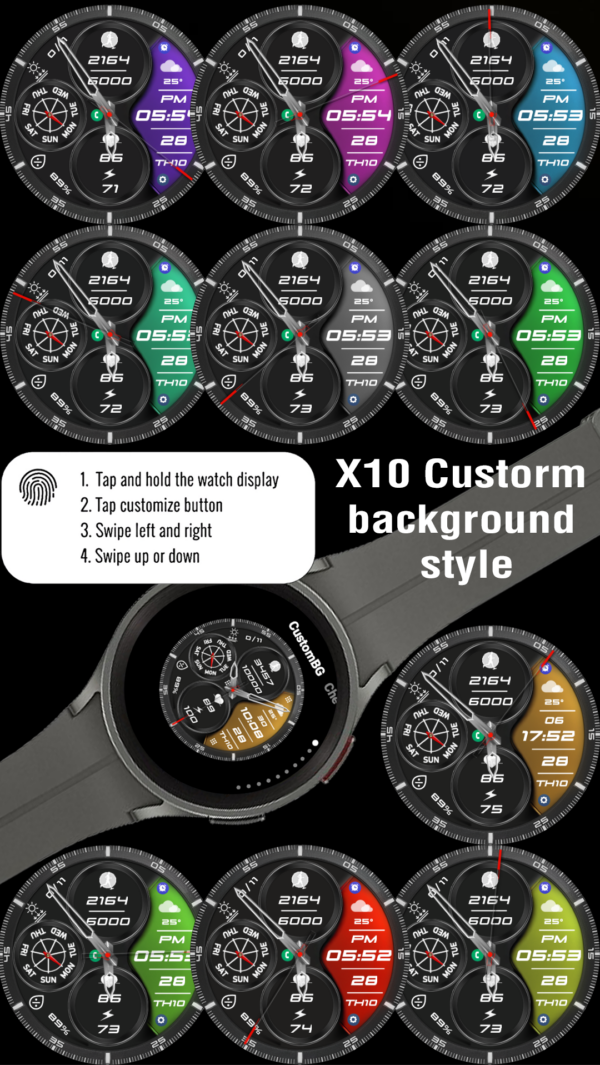 X10 Custom Background 3 Copy N-Sport709 Analog Color Watch Face N-Sport Watch Face