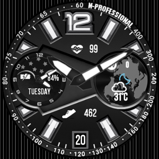 N-SPORT 601 Real-time Weather Luxury Hybrid Watch Face for Samsung & Wear OS