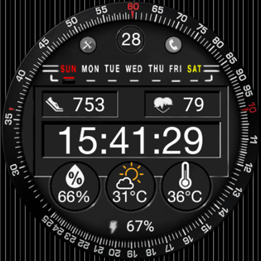 N-SPORT 9 Real-time Weather Luxury Digital Watch Face for Samsung & Wear OS