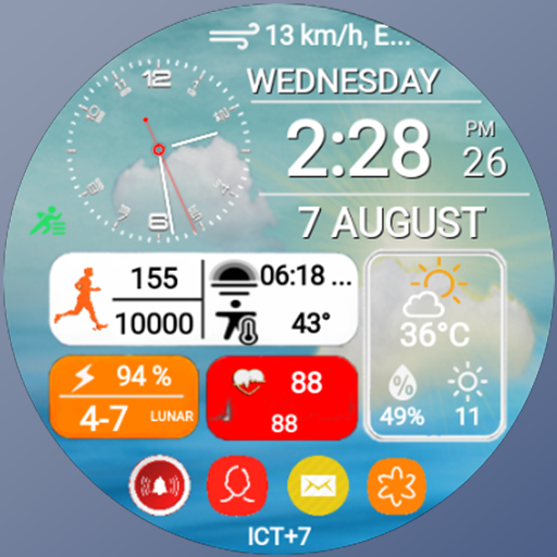 N-SPORT 518 Real-time Weather Luxury Hybrid Watch Face for Samsung & Wear OS