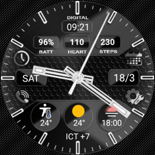 N-SPORT 349 Real-time Weather Luxury Hybrid Watch Face for Samsung & Wear OS