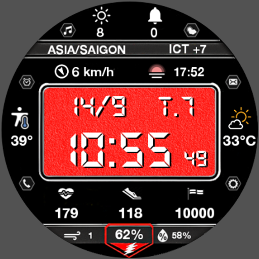 N-SPORT 502 Real-time Weather Luxury Digital Watch Face for Samsung & Wear OS
