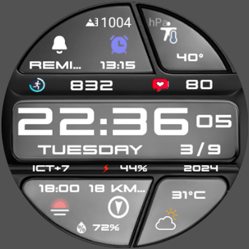 N-SPORT 581 Luxury Digital Watch Face for Samsung & Wear OS