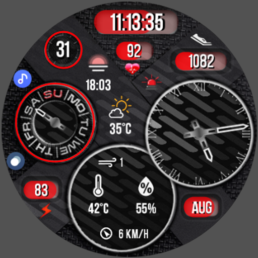 N-SPORT 608 Luxury Hybrid Watch Face for Samsung & Wear OS