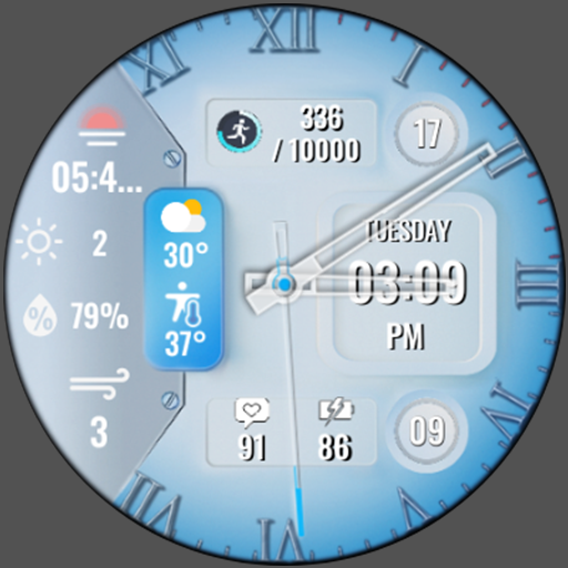 N-SPORT 299 Real-time Weather Luxury Hybrid Watch Face for Samsung & Wear OS