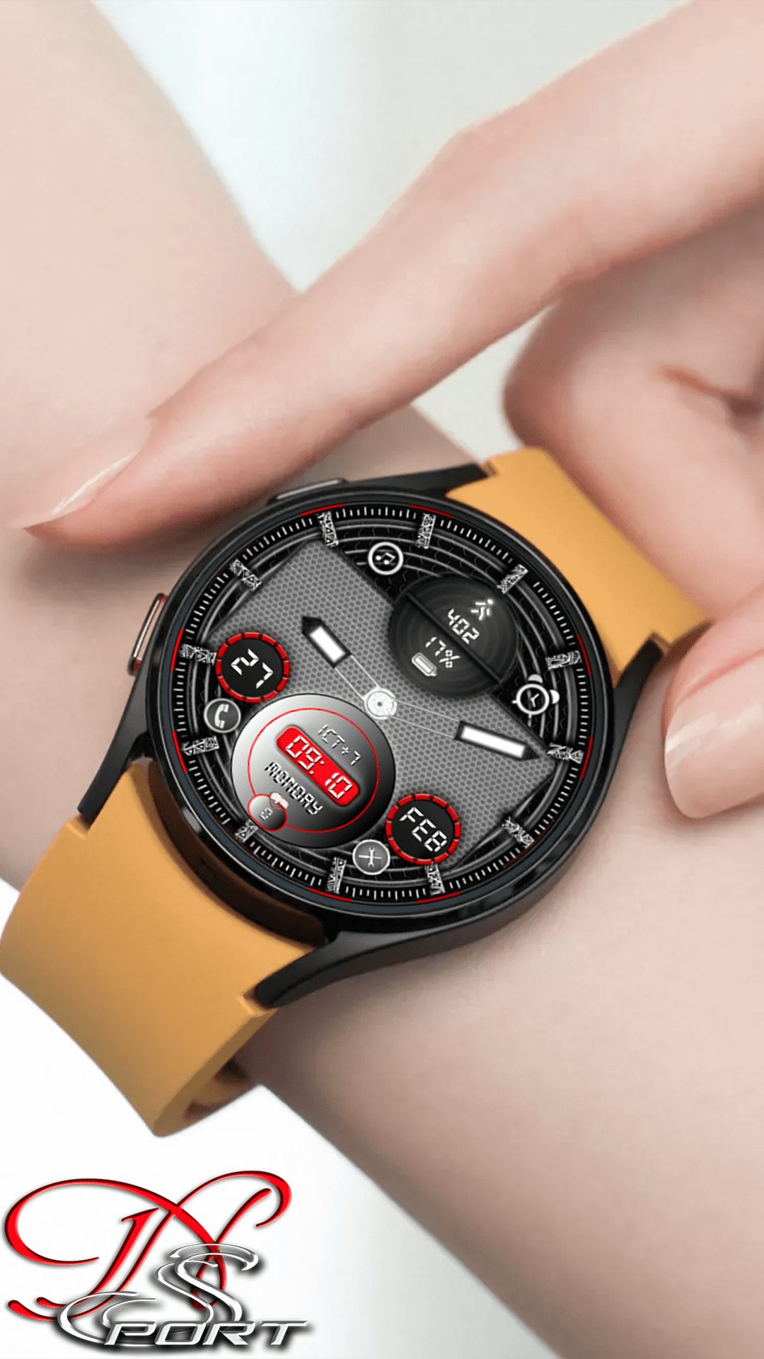 [N-Sport364] Red Custom Samsung N-Sport Watch Face - N-Sport Watch Face