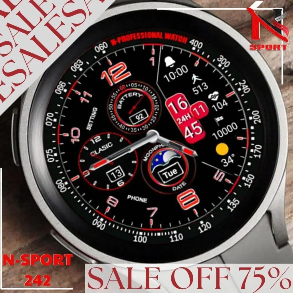 Big Sale 75% N-Sport 242 Watch Face Wearos For Samsung Galaxy Watch4/5/6 N-Sport Watch Face Big Sale 75% N-Sport 242 Watch Face Wearos For Samsung Galaxy Watch4/5/6 - N-Sport Watch Face