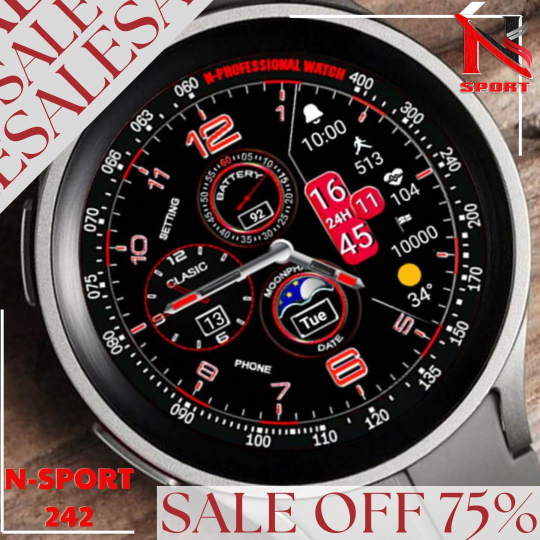 Big Sale 75% N-Sport 242 Watch Face Wearos For Samsung Galaxy Watch4/5/6 - N-Sport Watch Face