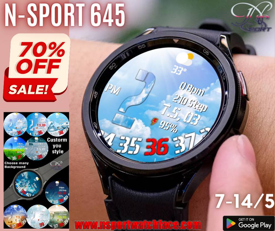 Receive Discounts 70% N-Sport645 Watch Face In Just One Week!!! - N-Sport Watch Face