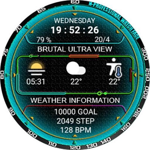 N-SPORT 307 Digital Watch Face for Samsung & Wear OS