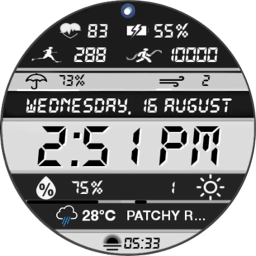 N-SPORT 647 Digital Watch Face for Samsung & Wear OS