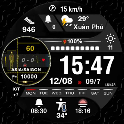 N-SPORT 526 Luxury Digital Watch Face for Samsung & Wear OS