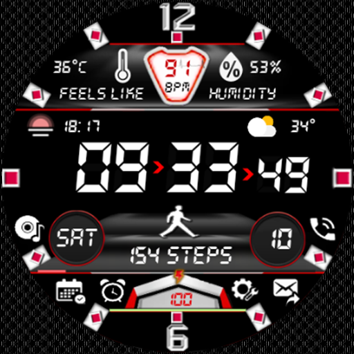 N-SPORT 304 Real-time Weather Luxury Digital Watch Face for Samsung & Wear OS