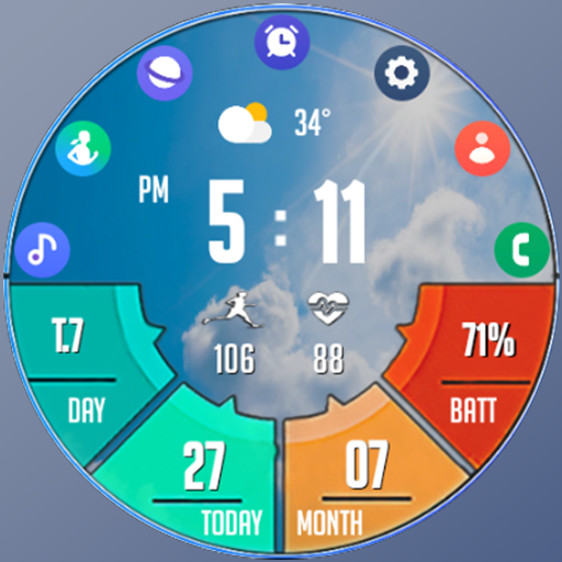 N-SPORT 639 Real-time Weather Luxury Digital Watch Face for Samsung & Wear OS