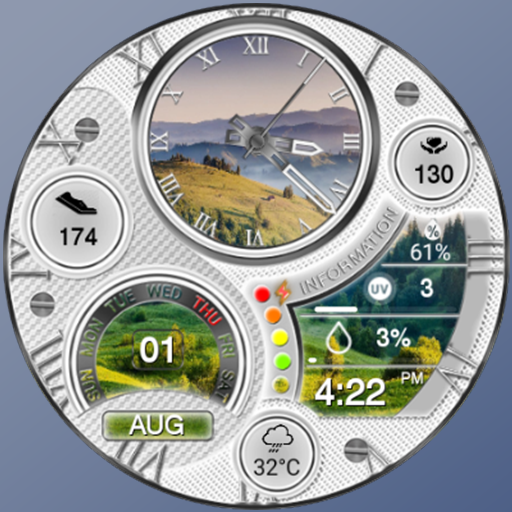 N-SPORT 637 Real-time Weather Luxury Hybrid Watch Face for Samsung & Wear OS