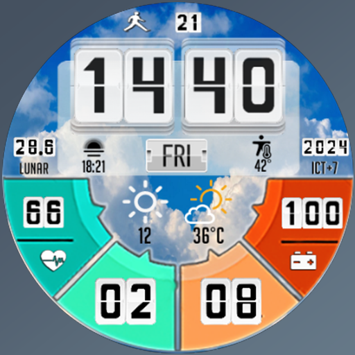 N-SPORT 513 Real-time Weather Luxury Lunar Calendar Digital Watch Face for Samsung & Wear OS