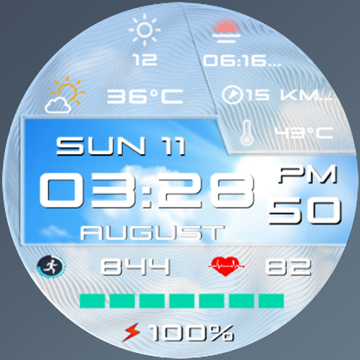 N-SPORT 582 Real-time Weather Luxury Digital Watch Face for Samsung & Wear OS