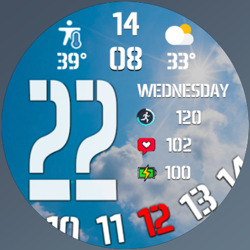 N-SPORT 645 Real-time Weather Digital Watch Face for Samsung & Wear OS