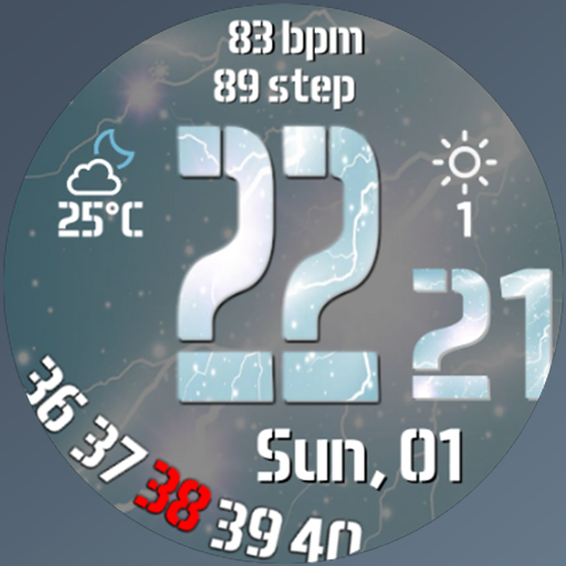 Darkblue Copy N-Sport 660 Real-Time Weather Luxury Digital Watch Face For Samsung &Amp; Wear Os N-Sport Watch Face