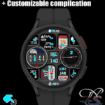 N-SPORT 662 Real-time Weather Luxury Lunar Calendar Hybrid Watch Face for Samsung & Wear OS - N-SPORT WATCH FACE