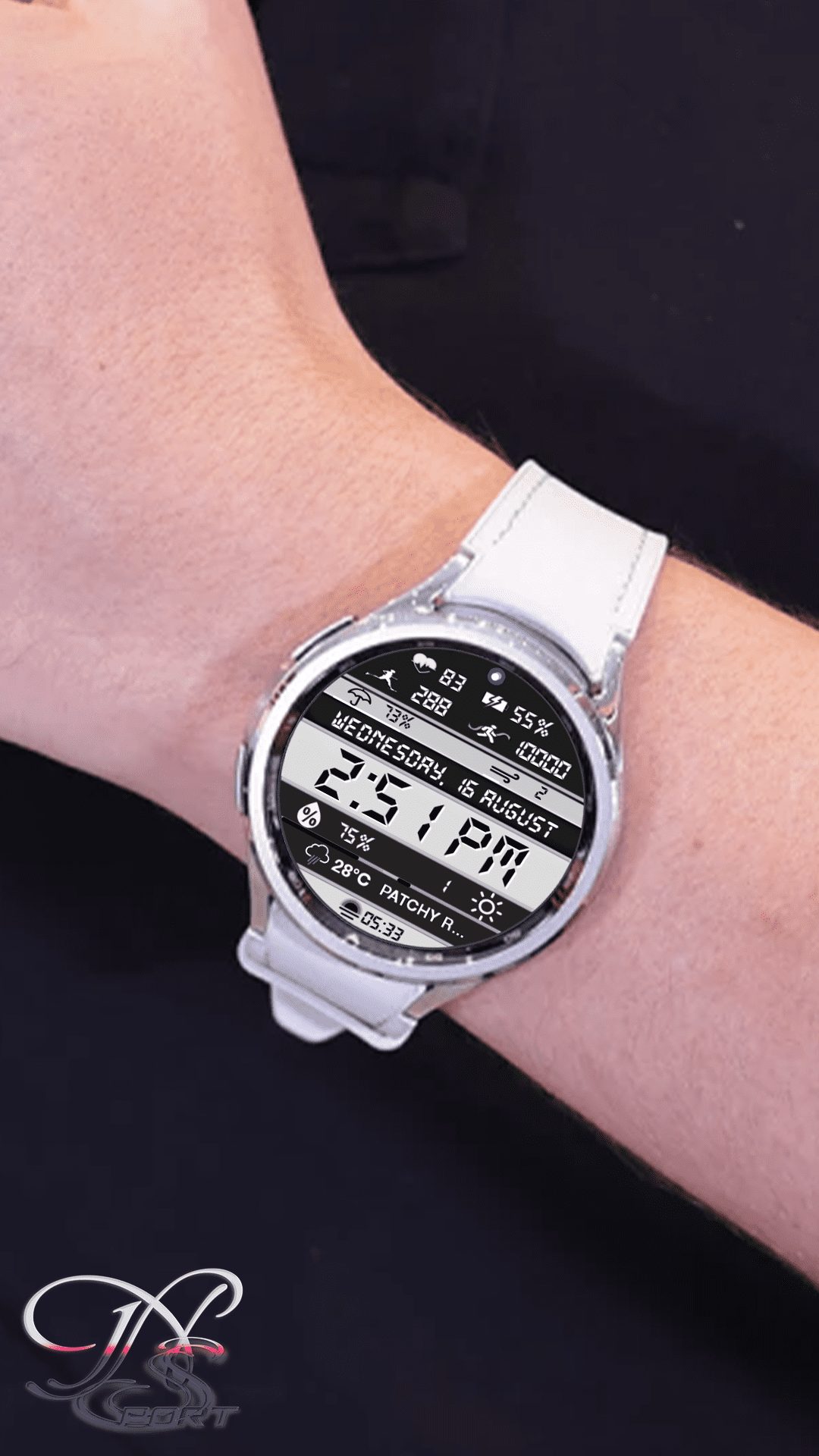 [N-Sport647]Clear Digital N-Sport Watch Face Samsung - N-Sport Watch Face